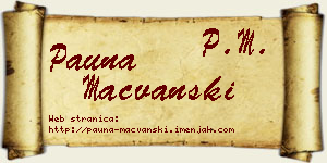 Pauna Mačvanski vizit kartica